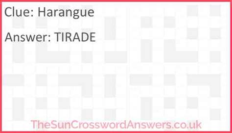 harangue crossword clue|harangue 4 letters.